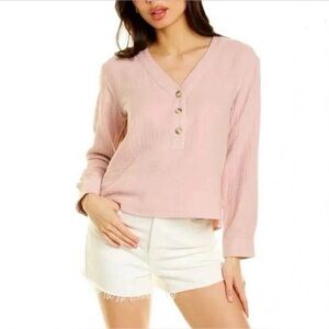 NWT‎ Madewell Gauzy Cotton Evert Top Sz. XS Wisteria Dove